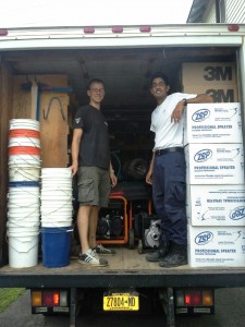 Ravin and Ian prep for R&R's trip Upstate.